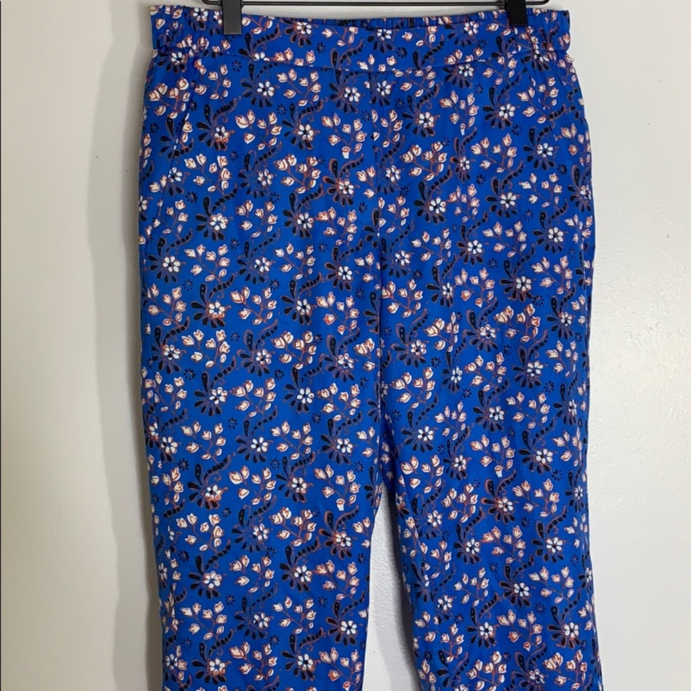 J crew blue orange paisley print pants - Picture 2 of 8